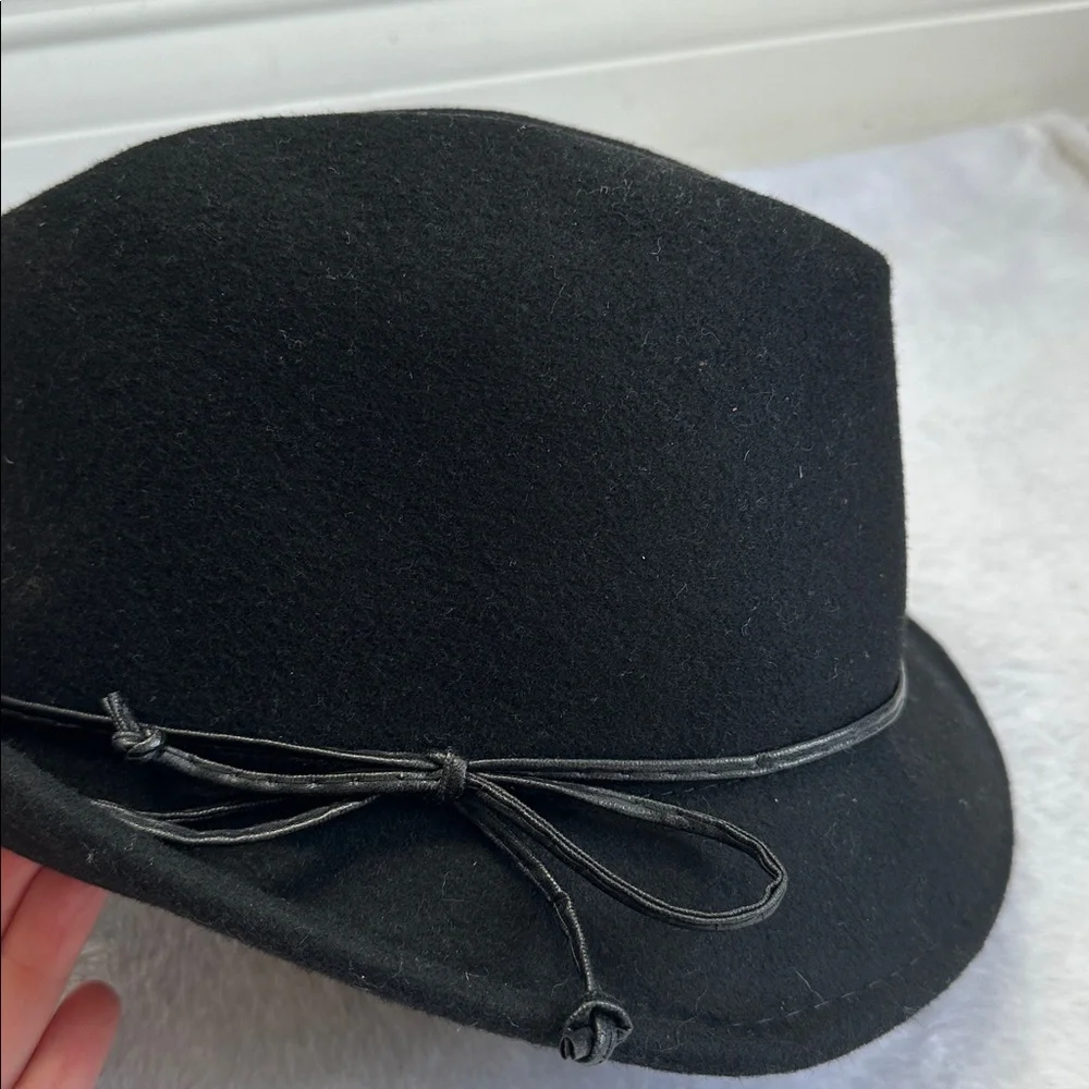 Vintage Scala Old Money Academia Artsy‎ Boho Fedora Walking Hat Black Wool